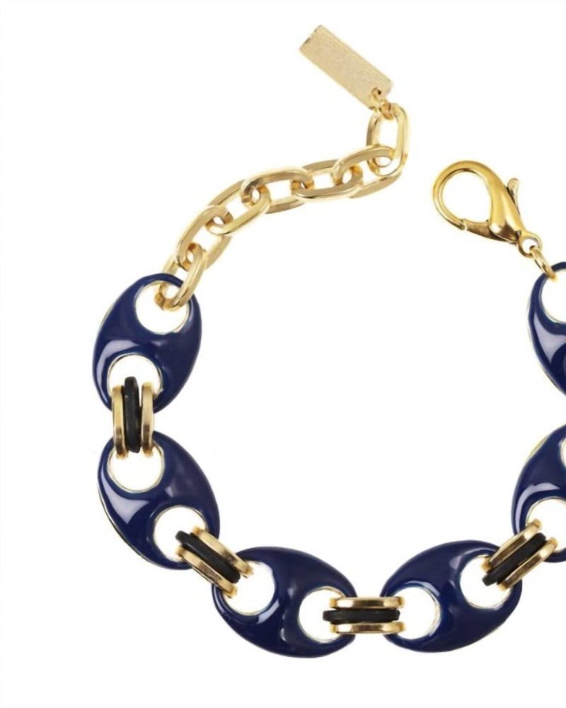 Front of a size O/S Amherst Reversible Bracelet in Navy/Forest Green in Navy/Forest Green by TOVA. | dia_product_style_image_id:329066